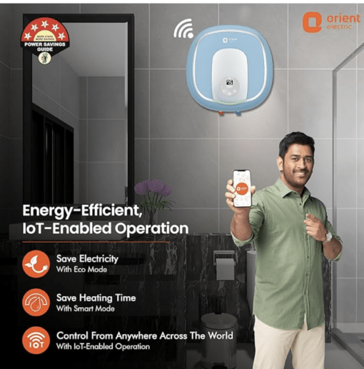 Orient Aquator+ Iot|10L storage water heater|Iot enabled - smart energy saving and timer functions|Ultra-diamond glassline coated tank|5 star ENERGY SAVING rating |8 bar pressure compatibility - Image 2